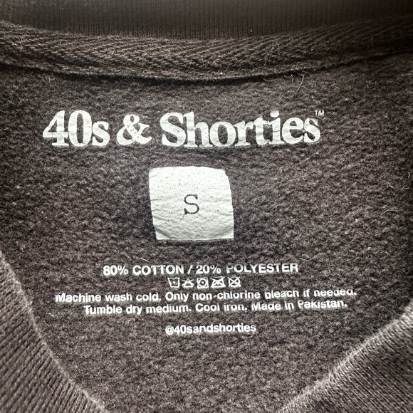 40s & Shorties Angel Plant Black Men’s Crewneck Sweatshirt - Picture 6 of 6